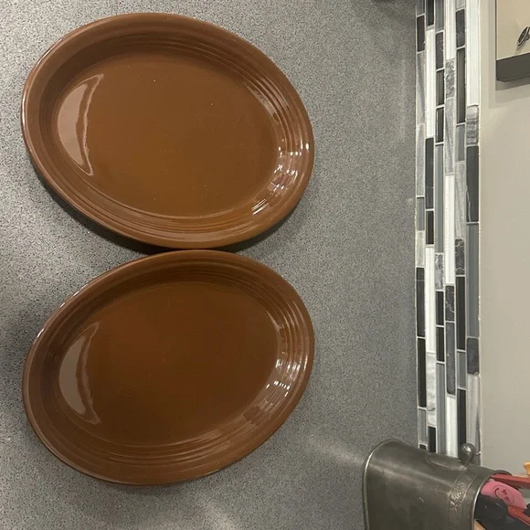 Fiestaware Brown Oval Platters - Picture 2 of 7